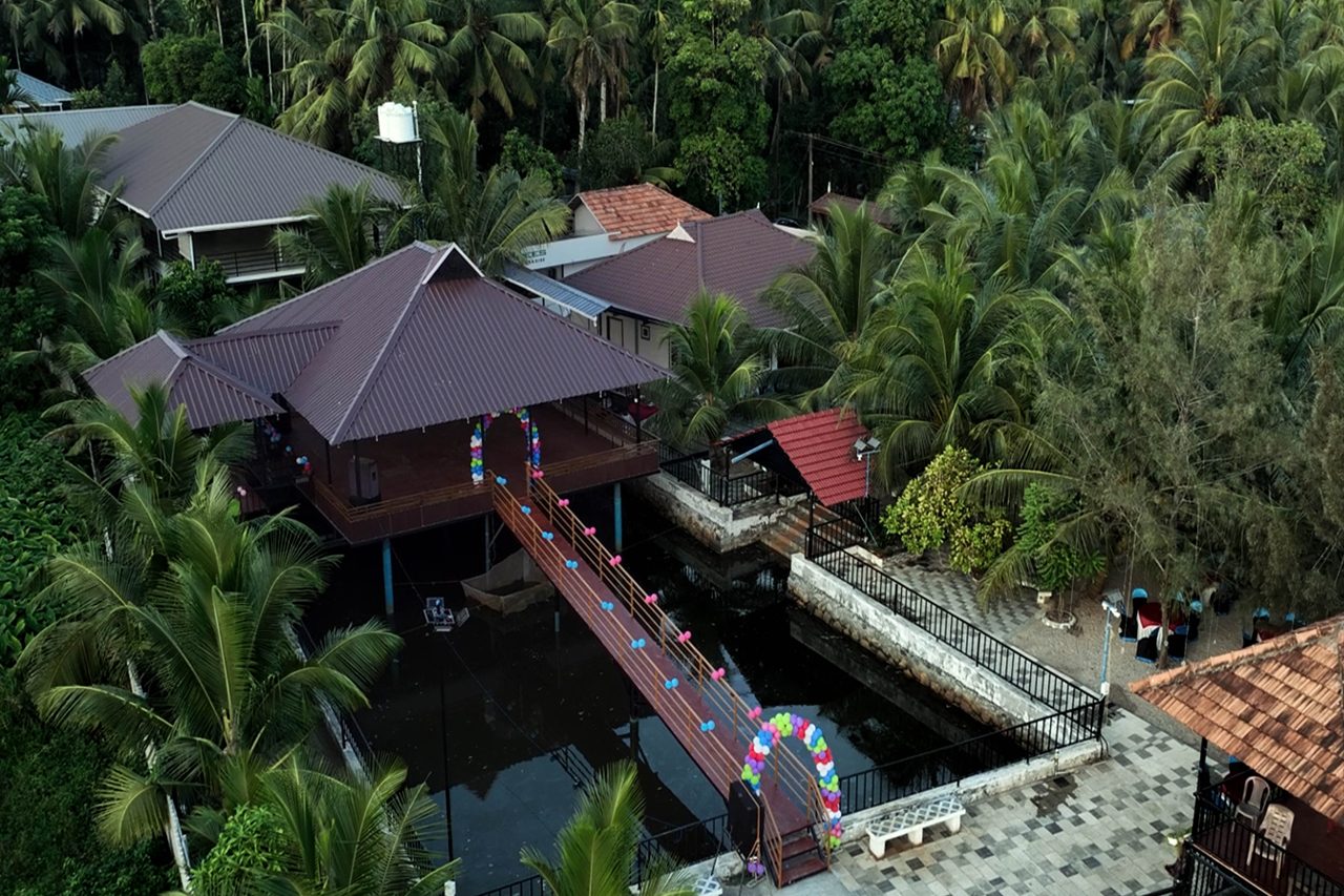 Waterfront pavilion and walkway at Aamees Paradise